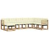 vidaXL Set vanjskih sofa s jastukom 8 pcs Bijela i krem