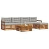 vidaXL Set vanjskih sofa s jastukom 6 pcs Prirodna i svijetlo siva