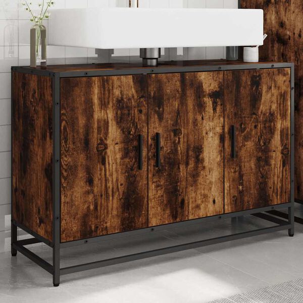 vidaXL Kupaonski ormarić za umivaonik boja hrasta 90x33x60 cm drveni