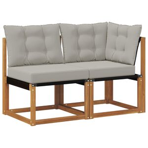 vidaXL Vanjski srednji i kutni kauč s jastukom 2 Komad Prirodna