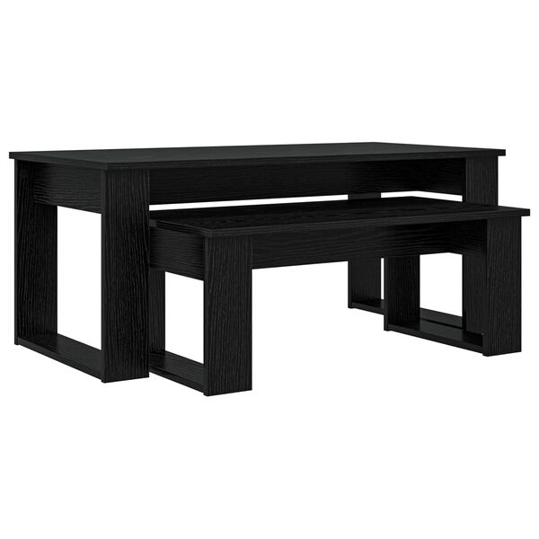 vidaXL Set stolića za kavu 2 pcs Crni hrast Konstruirano drvo