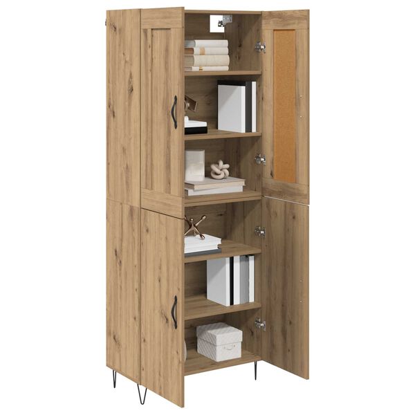 vidaXL Highboard Umjetnički hrast 69,5 x 34 x 180 cm Konstruirano drvo