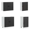 vidaXL 7-dijelni set kuhinjskih ormarića "Porto" od crnog inženjerskog drva