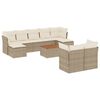 vidaXL 10-dijelni set vrtnih sofa s jastucima bež od poliratana