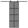 vidaXL Klizna vrata s priborom 76 x 205 cm kaljeno staklo i aluminij