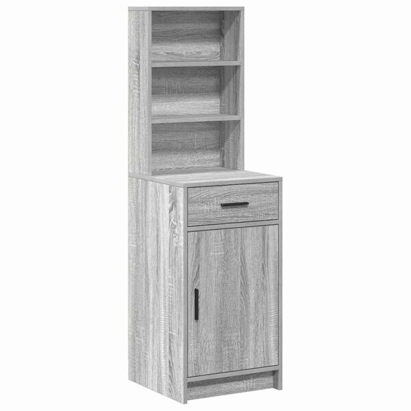 vidaXL Highboard Siva Sonoma 40 x 40,5 x 135 cm Konstruirano drvo