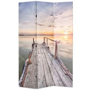 vidaXL Sklopiva sobna pregrada s uzorkom jezera 120 x 170 cm