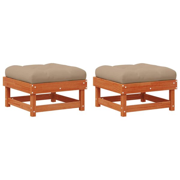 vidaXL Noge za odmaranje u vrtu Masivna borovina Vosak Smeđa