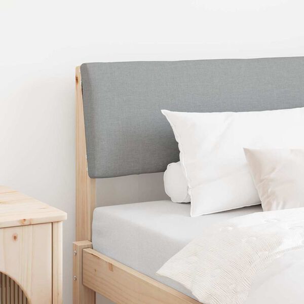vidaXL Tapecirani uzglavlje Svijetlo siva 100 cm Čvrsto borovo drvo
