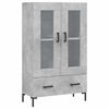 vidaXL Visoka komoda boja betona 69,5 x 31 x 115 cm konstruirano drvo