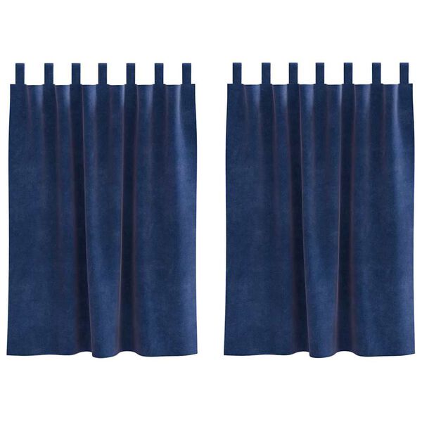 vidaXL Zavjese za zamračivanje 2 pcs Tamno plava 140 x 140 cm Bar&scaron;un