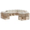 vidaXL Set vanjskih sofa Prirodna i krema bijela Poliester