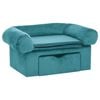 vidaXL Sofa za pse s pohranom Tirkizna 75 x 50 x 38cm Pli&scaron;