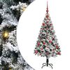 vidaXL Umjetno božićno drvce Bijelo 120 cm PVC i Čelik i Plastika
