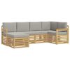 vidaXL Set vanjskih sofa 6 pcs Bijela i svjetlosiva