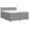 vidaXL Boxspring krevet s madracem Svjetlosiva 200 x 200 cm Tkanina