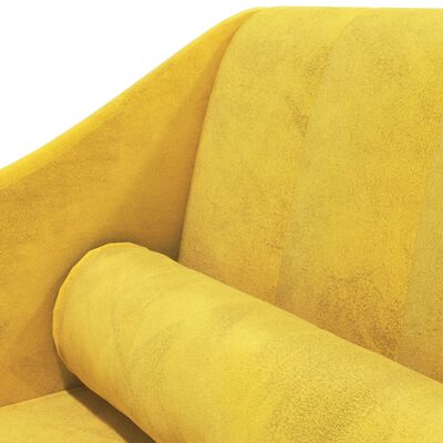 vidaXL Počivaljka s valjkastim jastukom žuta baršunasta