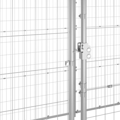 vidaXL Vanjski kavez za pse od pocinčanog čelika s krovom 21,78 m²