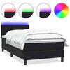 vidaXL Box Spring krevet s madracem i LED crni 100x220 cm samt