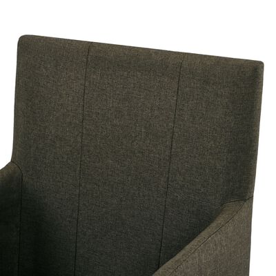vidaXL Blagovaonske stolice s naslonima za ruke 4 kom smeđe od tkanine