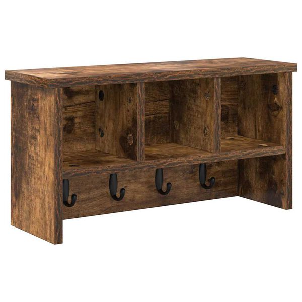 vidaXL Vje&scaron;alica za kapute na zidu Dimljeni hrast 50 x 16 x 26 cm