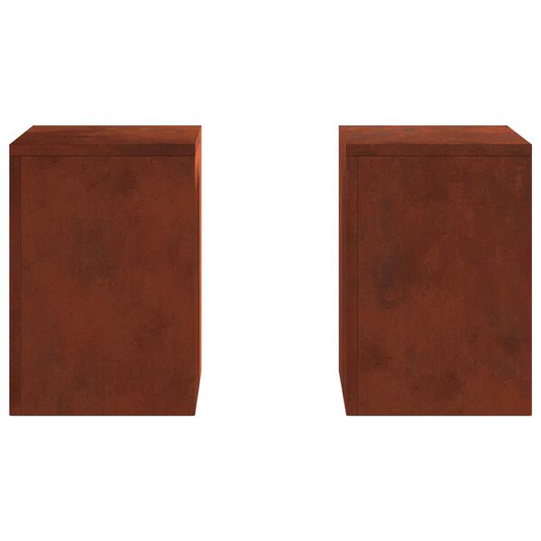 vidaXL Stalak za biljke 2 pcs Rđa 24 x 24 x 35 cm