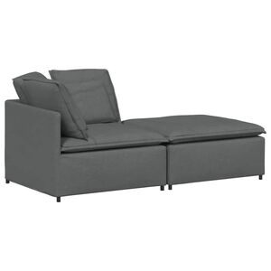 vidaXL Modularna sofa s podnožjem i jastucima, tkanina, tamno siva
