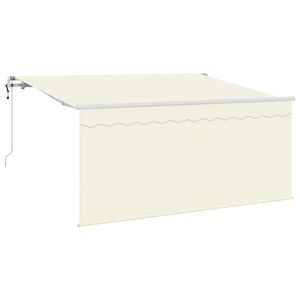 vidaXL Skrovita tenda Krema 300 x 200 cm Poliester i aluminij