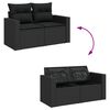 vidaXL 11-dijelni set vrtnih sofa od poliratana s jastucima crni