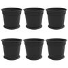 vidaXL Saksije za biljke 6 pcs Crna &Oslash; 19 x 16 cm Plastika