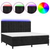 vidaXL Krevet box spring s madracem LED crni 200x200 cm bar&scaron;un