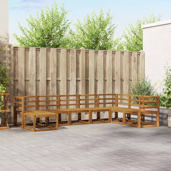 vidaXL Set vanjskih sofa s jastukom 8 pcs Prirodna i antracit