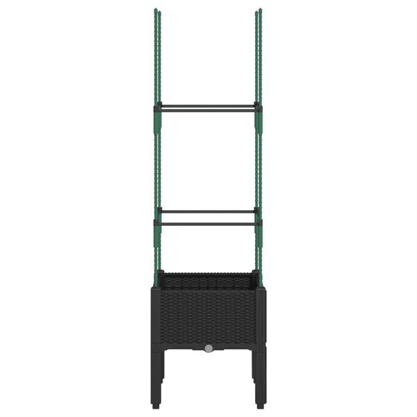 vidaXL Vrtna sadilica s re&scaron;etkom crna 40 x 40 x 142,5 cm PP