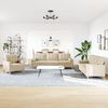 vidaXL 3-dijelni set sofa s ukrasnim jastucima krem od tkanine