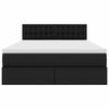 vidaXL Krevet s prostorom za pohranu s LED-om Crna 140 x 200 cm