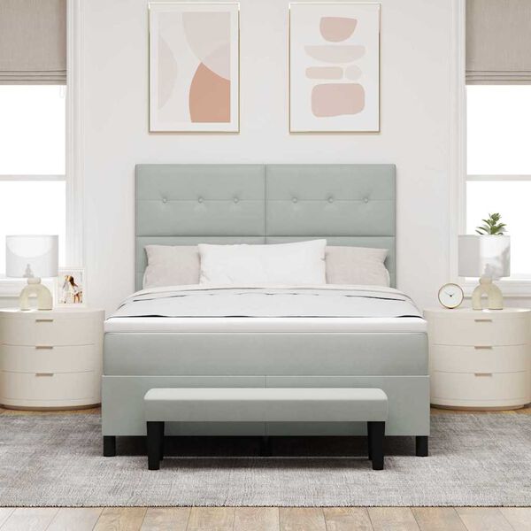 vidaXL Krevet s opruga kutije Svjetlosiva 160 x 200 cm Bar&scaron;un