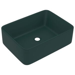 vidaXL Luksuzni umivaonik mat tamnozeleni 41 x 30 x 12 cm keramički