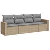 vidaXL 4-dijelni set vrtnih sofa s jastucima bež od poliratana