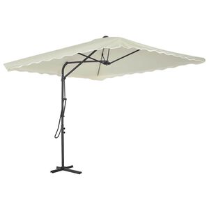 vidaXL Vanjski suncobran s čeličnim stupom 250 x 250 cm boja pijeska