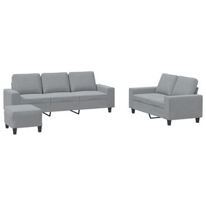 vidaXL 3-dijelni set sofa svjetlosivi od tkanine