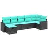 vidaXL 7-dijelni set vrtnih sofa od poliratana s jastucima smeđi