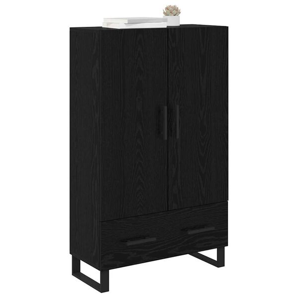 vidaXL Highboard Crni hrast 69,5 x 30 x 115 cm Konstruirano drvo