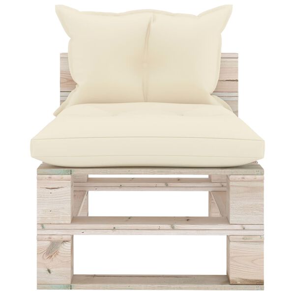 vidaXL Srednja vrtna sofa od paleta od borovine s jastucima