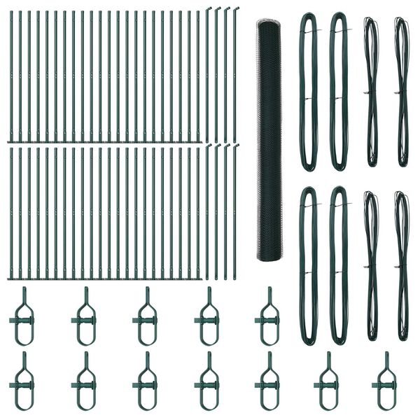 vidaXL Stup za ogradu Zelena 100 x 1,6 m (mreza 25 mm) Čelik i PVC