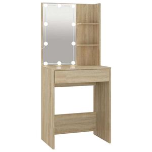 vidaXL Toaletni stolić s LED svjetlima boja hrasta sonome 60x40x140 cm