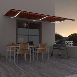 vidaXL Tenda na ručno uvlačenje LED 600 x 300 cm narančasto-smeđa