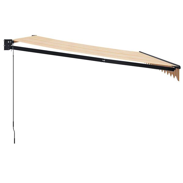 vidaXL Tenda na uvlačenje žuto-bijela 4 x 3 m od tkanine i aluminija