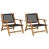 vidaXL Vrtni namje&scaron;taj 2 pcs Crna 67 x 78 x 73 cm Čvrsto drvo akacije
