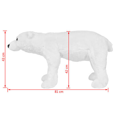 vidaXL Samostojeći plišani polarni medvjed bijeli XXL