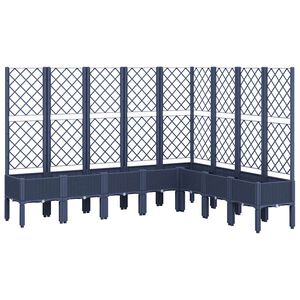 vidaXL Vrtna sadilica s re&scaron;etkom plava siva 200 x 160 x 142 cm PP